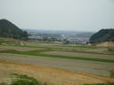 安部池から田園風景を見る