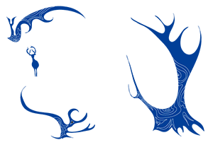 青い鹿イラスト1