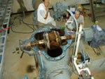 役員による排水機（φ500mm）の分解清掃