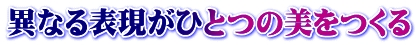 異なる表現がひとつの美をつくる